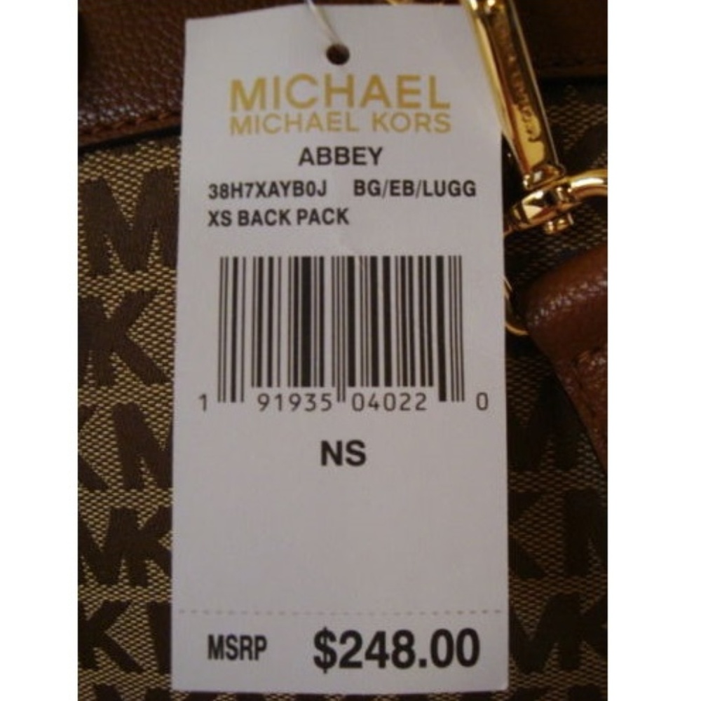 Michael Kors XS Abbey Jacquard Backpack Brown NWT - Picture 6 of 6